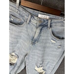 Judy Blue Skinny Fit Distressed Light Wash Jeans Women Size 14 Flirty Chic Denim